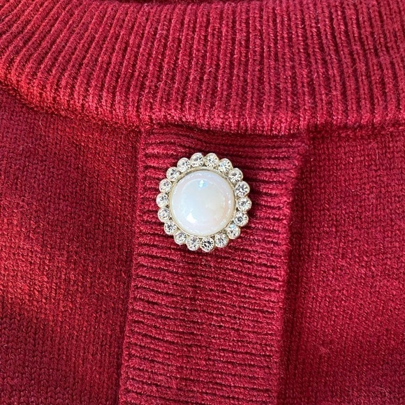 Cider Flower Button Long Sleeve Red Sweater/Cardigan Sz: Medium - Picture 8 of 8